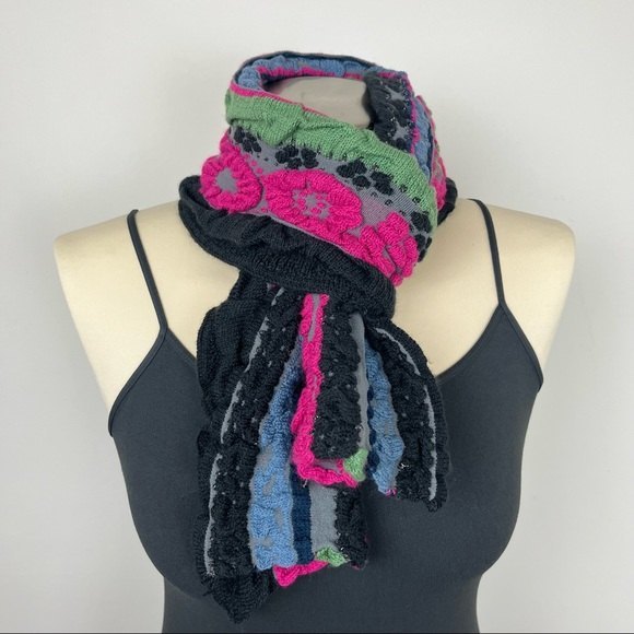 Textured Multicolored Sparkle Knit Stretch Scarf - Picture 3 of 5